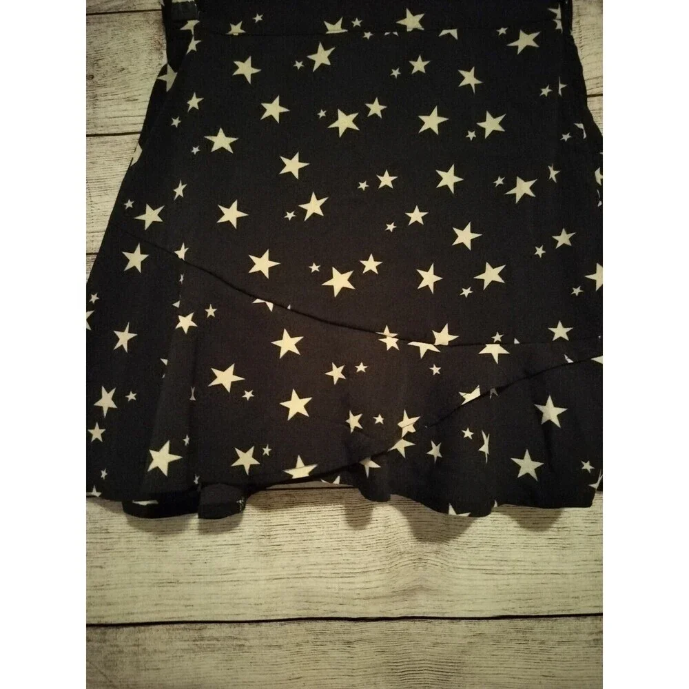 Nasty Gal 4 Star As You Mean to Go On Mini Skirt Black Ruffle High-Waist A  Line - Picture 2 of 4